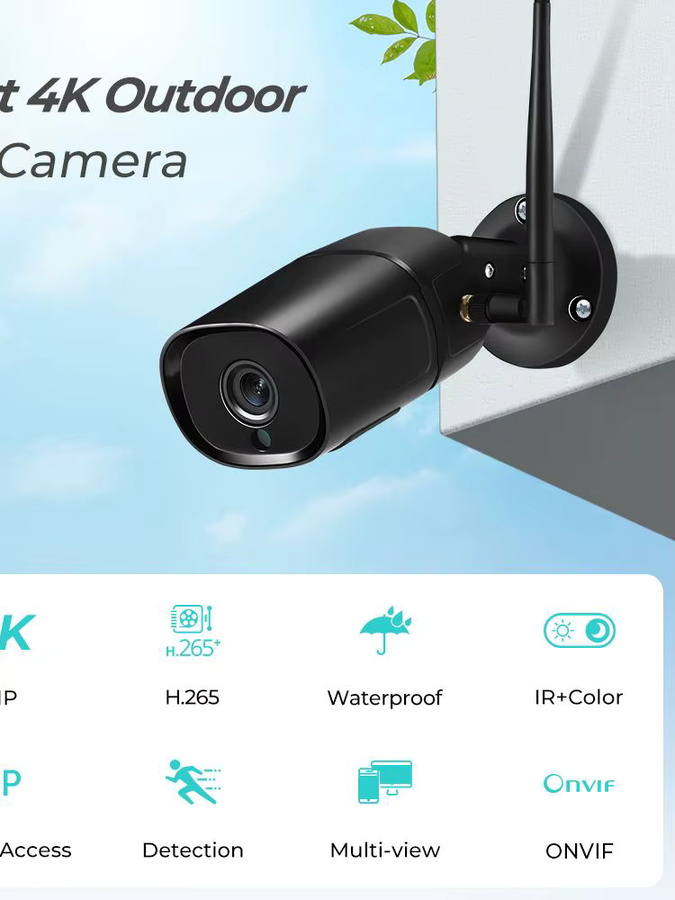BESDER 5MP HD Outdoor IP Kamera WiFi Wireless Home Security Überwachung Wasserdicht in Schwarz - Bild 5