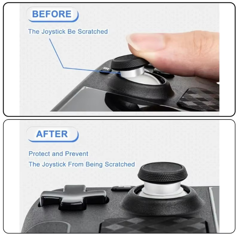 BAPPSUS 18-teiliges Joystick Rocker Schutzring Set in Schwarz für PS5, PS4, Xbox und Steam Deck, elastische Gummi Anti-Verschleiß Abdeckung - Bild 3