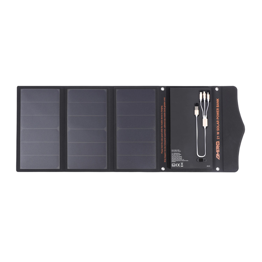 Yard Force Solar Powerbank LX PB21 mit 21 W, 13000 mAh, Schwarz, Micro-USB, Lightning und USB-C - Bild 2