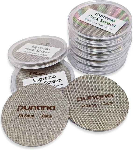 Punana Espresso-Puck-Sieb aus lebensmittelechtem 316-Edelstahl in Silber für professionelle Barista-Ergebnisse, erhältlich in 51 mm, 53,3 mm und 58 mm - Bild 1