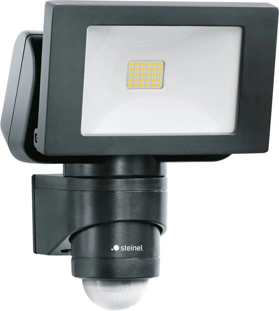 Steinel LED-Außenstrahler LS 150 S mit Bewegungsmelder und Dämmerungssensor, Schwarz - Bild 1