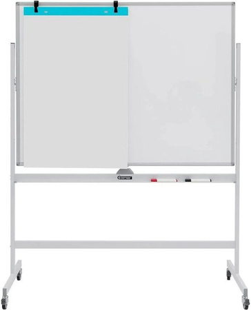 Costway Mobiles Doppelseitiges Whiteboard mit Rädern in Weiß, Breite: 120 cm, Höhe: 90 cm