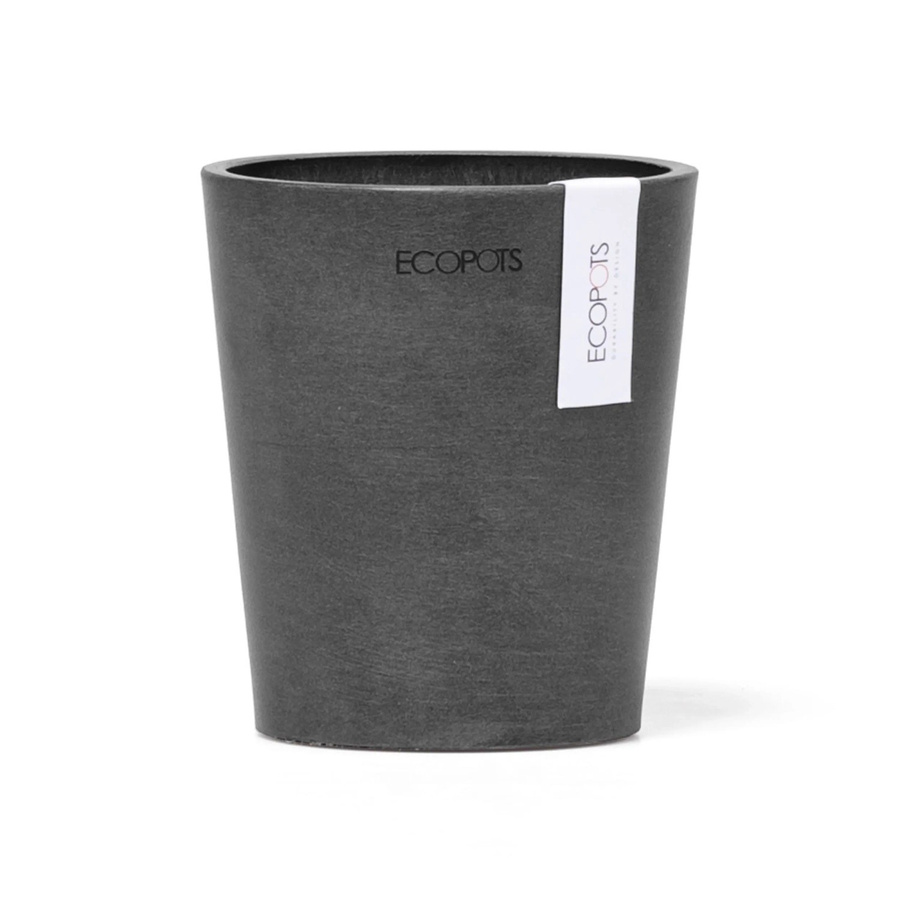 Ecopots Pflanztopf Morinda Dunkelgrau aus recyceltem Kunststoff B: 11 cm, H: 12,4 cm - Bild 2