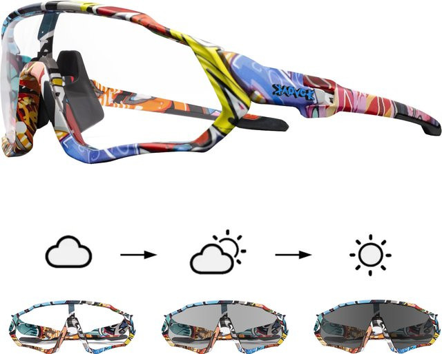 Kapvoe Sportsonnenbrille, Vollrand, Multicolor, Unisex, Kunststoff - Bild 1