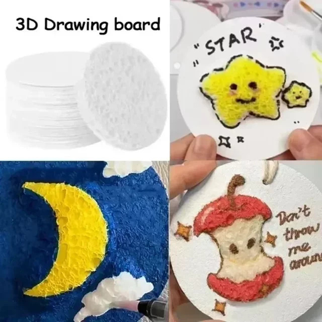 3D Magie Leinwand Schwamm für Kinder DIY Kunst Zeichnen mit buntem Malpapier - Bild 1