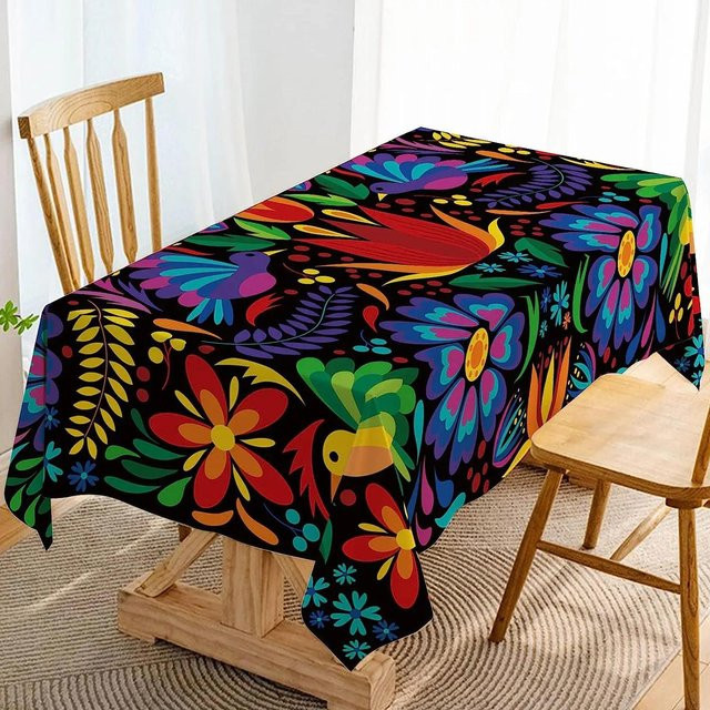 JINGYUE Pet Rechteckige Tischdecke Mexiko Tag der Toten Design, Mehrfarbig, B: 140 cm, L: 240 cm - Bild 1