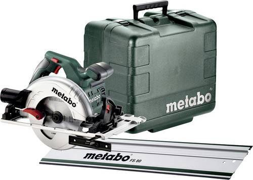 Metabo Handkreissäge KS 55 FS Set mit Führungsschiene FS 80 und Kunststoffkoffer, 670W, Schnitttiefe max. 55 mm - Bild 1