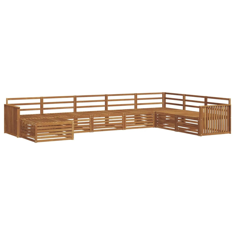 vidaXL Sofagarnitur 8-teilig aus Massivholz Akazie in Natur Braun im modernen L-Shape Design - Bild 2
