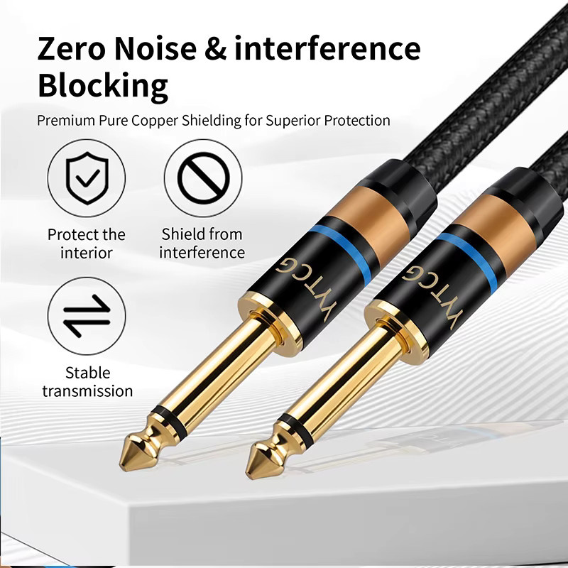 YYTCG Audiokabel Mono 6,35mm auf 6,35mm High Fidelity HIFI 4N OFC Schwarz - Bild 5