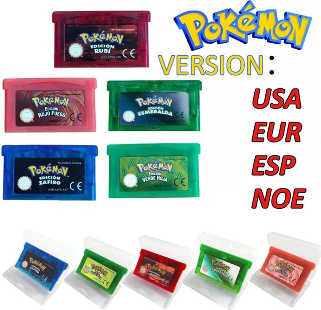 Bandai Pokémon GBA Spielkarte, Emerald FireRed LeafGreen Ruby Sapphire, Glänzendes Etikett - Bild 1