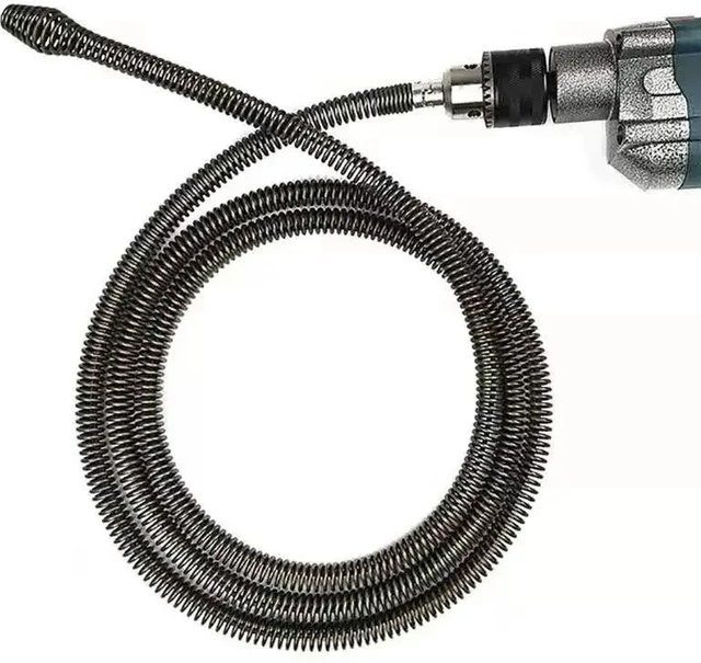 3M Spring Kanalisation Baggerwerkzeug Abflussschlauchreiniger mit Bohreradapter in Silber - Bild 1