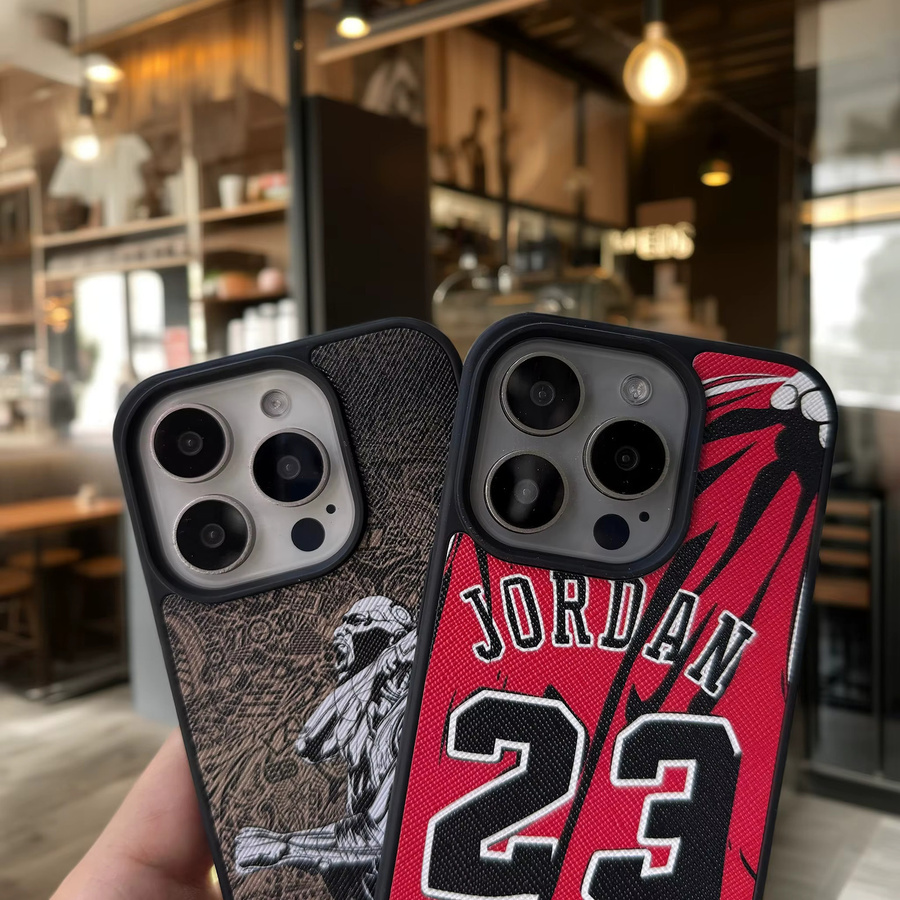 Luxuriöse Leder-Handyhülle im Basketball-Trikot-Design für Samsung Galaxy S25, S24 und S23 Ultra Plus in Rot - Bild 4