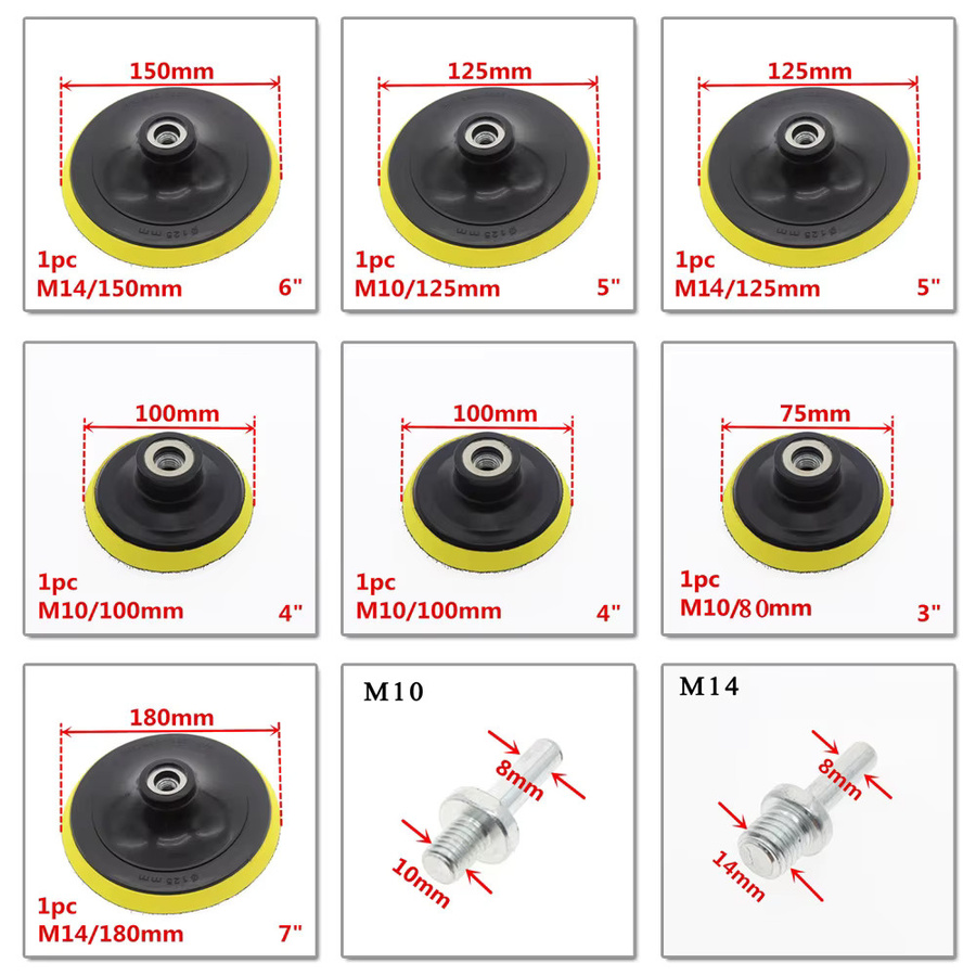 DAZZLEEX Selbstklebende Schleifscheibe und Bohrstange für Autolackpflege und Polieren in den Größen 3, 4, 5, 6 und 7 Zoll - Bild 3