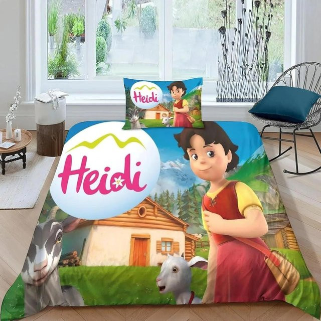 Heidi Die Göttin der Berge Einzelbettwäsche-Set aus Mikrofaser, Mehrfarbig, B/H: 173 x 218 cm - Bild 1