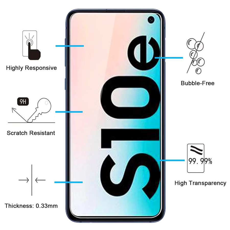Samsung Galaxy S10e Displayschutzfolie aus gehärtetem Glas, transparent, HD Kristall, 9H kratzfest und hüllenfreundlich - Bild 3