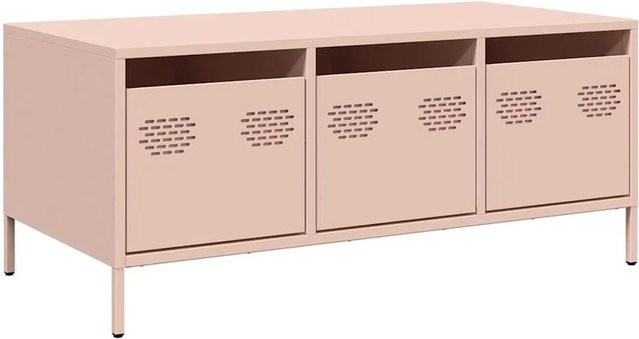 vidaXL Couchtisch aus kaltgewalztem Stahl in Pink im Industrie-Stil, B/T/H: 101,5 x 50 x 43,5 cm - Bild 1