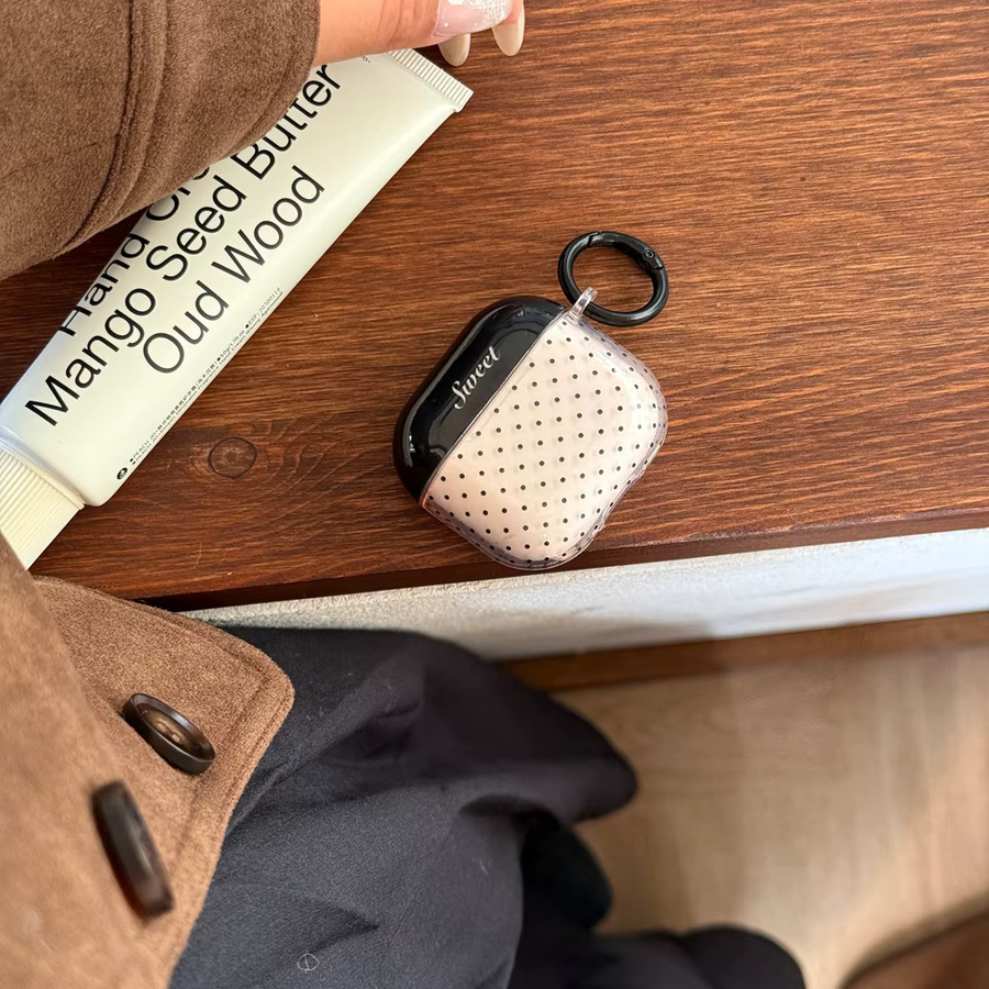 Schwarze AirPods Hülle im koreanischen Stil mit Polka-Dot-Stern und Anhänger für Apple AirPods 1, 2, 3, 4 und Pro 2/3 - Bild 6