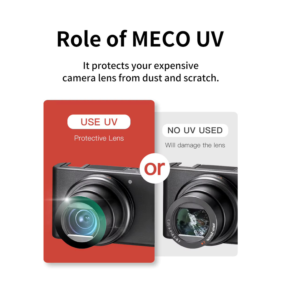 Mecoright UV-Filter Black Card mit Mehrfachbeschichtung als Kamera-Schutzlinse für Sony ZV-1, RX100M7, RX100M6, RX100M5, RX100M4, RX100M3, RX100M2, HX99, 90V, WX700, WX500 - Bild 4