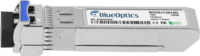 BlueOptics SFP+ Transceiver Dell D4D9X kompatibel für Singlemode 10 Gigabit Highspeed Datenübertragungen in Glasfaser Netzwerken, Farbe: Silber - Bild 1