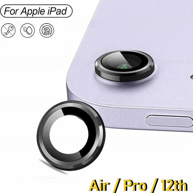 Apple Rückkamera-Schutz aus gehärtetem Glas und Metall-Objektivring für iPad Pro 13, iPad Air 11/13 und iPad 10. Generation in Silber - Bild 1