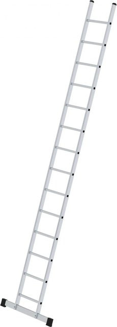MUNK Günzburger Anlegeleiter mit Traverse aus Aluminium in Silber mit 14 Sprossen und einer maximalen Arbeitshöhe von 5,3 m - Bild 1