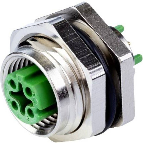 Metz Connect MMT371A115 Leiterplattenbuchse mit 4 Polen in Grün und Silber - Bild 1