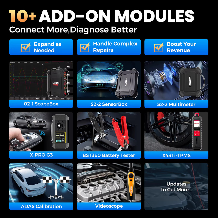 LAUNCH X-431 PRO Elite Kfz-Diagnosegerät in Schwarz mit Online-ECU-Codierung, CAN FD, DoIP und 35 Service-Funktionen inklusive ADAS und Remote-Diagnose - Bild 5