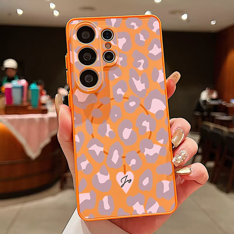 Magnetische Handyhülle mit Leopardenmuster in Rosa für Samsung Galaxy S25 S26 Ultra S24 S23 FE A17 A56 A37 A16 A55 A15 A36 A55 5G Cover - Bild 3