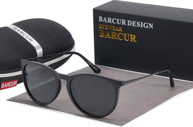 BARCUR Sonnenbrille, Vollrand, polarisiert, Unisex, black - Bild 1