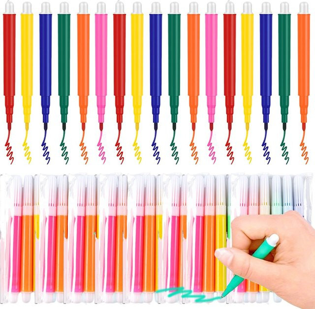 ZSY Whiteboard Marker Set, 6 Farben, waschbare Wasserstifte mit Bullet-Spitze, Mehrfarbig - Bild 1