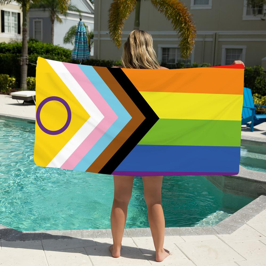 Shanika Chen Regenbogen Strandtuch LGBT Pride Month, schnelltrocknend und saugfähig, Mehrfarbig, B: 137 cm, H: 178 cm - Bild 3