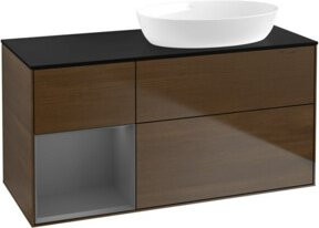 V&B Waschtischunterschrank Finion Wandbeleuchtung Walnuss, Breite: 120 cm, Tiefe: 50,1 cm, Höhe: 50,1 cm - Bild 1