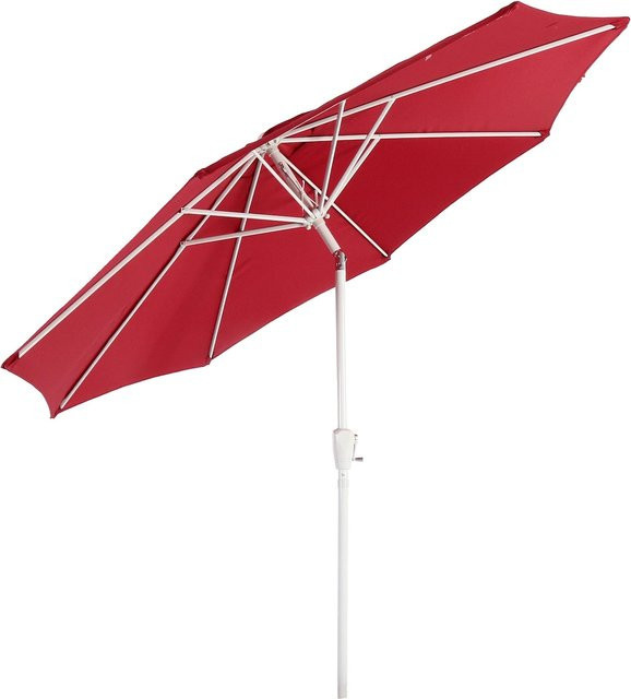 MCW Sonnenschirm Asti neigbar in Rot mit Polyester-Bespannung und Alu-Gestell, Durchmesser: 300 cm - Bild 1