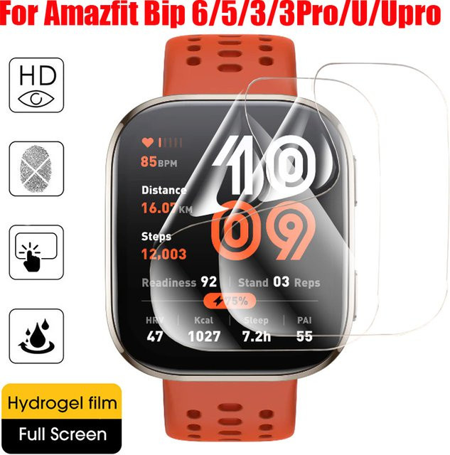 Hydrogel Schutzfilm für Amazfit Bip 6, Bip 5, Bip 3 Pro und Bip U Pro, transparent - Bild 1
