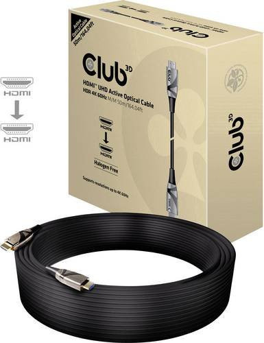 club3D HDMI Anschlusskabel CAC-1391 in Schwarz mit 50,00 m Länge für 4K UHD - Bild 1