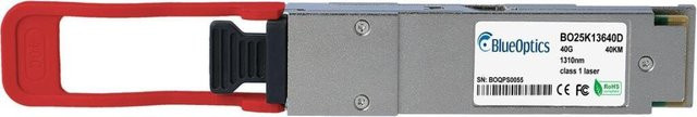 BlueOptics QSFP Transceiver kompatibel mit Extreme Networks AA1404003-E6, 40GBASE-ER4, LC-Duplex, Singlemode Fiber, 1310nm, 40KM, DDM, Farbe: Silber - Bild 1