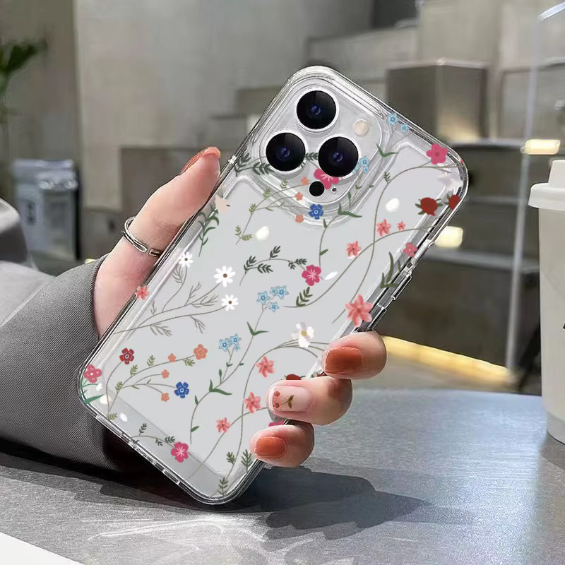 Transparente Silikon-Schutzhülle mit Blumenmuster für Xiaomi Redmi Note 15 14 13 12 Pro Plus 5G 12S 11 10S 13C Stoßfeste Weiche Handyhülle - Bild 3