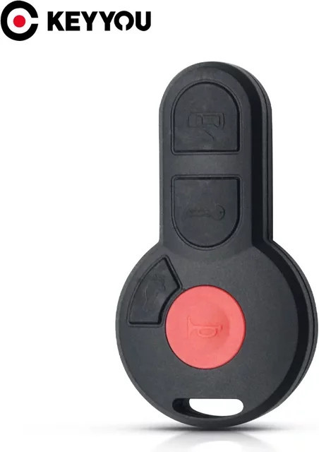 KEYYOU Fernbedienung Schlüssel Gehäuse für Volkswagen VW Cabrio Jetta Beetle Golf Passat, 3 + 1 Tasten, Schwarz - Bild 1
