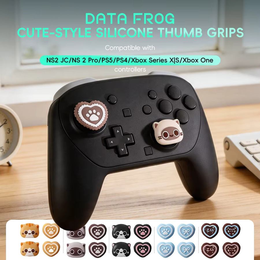 Data Frog Joystick-Kappen aus Silikon für PS5, PS4, Xbox Series X/S und Switch 2, Analoge Stick-Abdeckungen in Multicolour - Bild 2