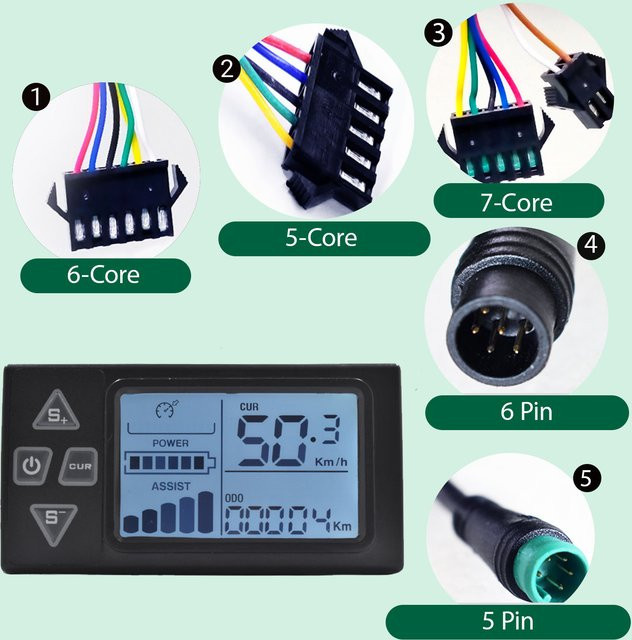 Berg S861 Berg UART2 Elektrischer Fahrrad Tacho Wasserdicht für E-Bikes in Schwarz - Bild 1