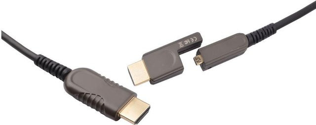 MicroConnect Premium HDMI-Kabel mit Ethernet - Hybrid Active Optical Cable (HAOC) in Schwarz - Unterstützt 4K 60Hz, 1080p, Dolby DTS-HD Master Audio und Dolby TrueHD - Bild 1