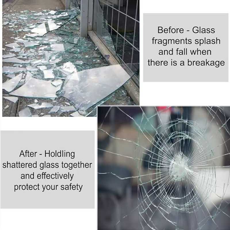 Transparente HD-Sicherheitsfolie zur Diebstahlprävention und als Splitterschutz für Fenster, Duschkabinen und Türen, 4 Mil Dicke - Bild 6