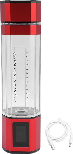 KONNWEI Wasserstoff-Wasserflasche in Rot mit 300 ml Volumen und 5000 ppb, tragbarer Wasserstoff-Wassergenerator aus PCTG mit Typ-C-Anschluss - Bild 1