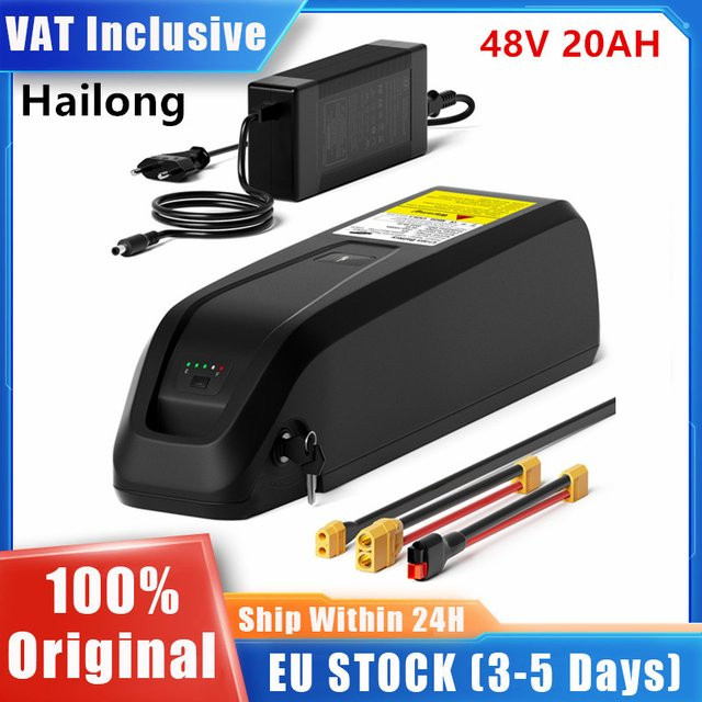 Hailong E-Bike-Akku 48V 20Ah mit 21700 Zellen und 35A BMS in Schwarz für 100W-1600W Motoren - Bild 1