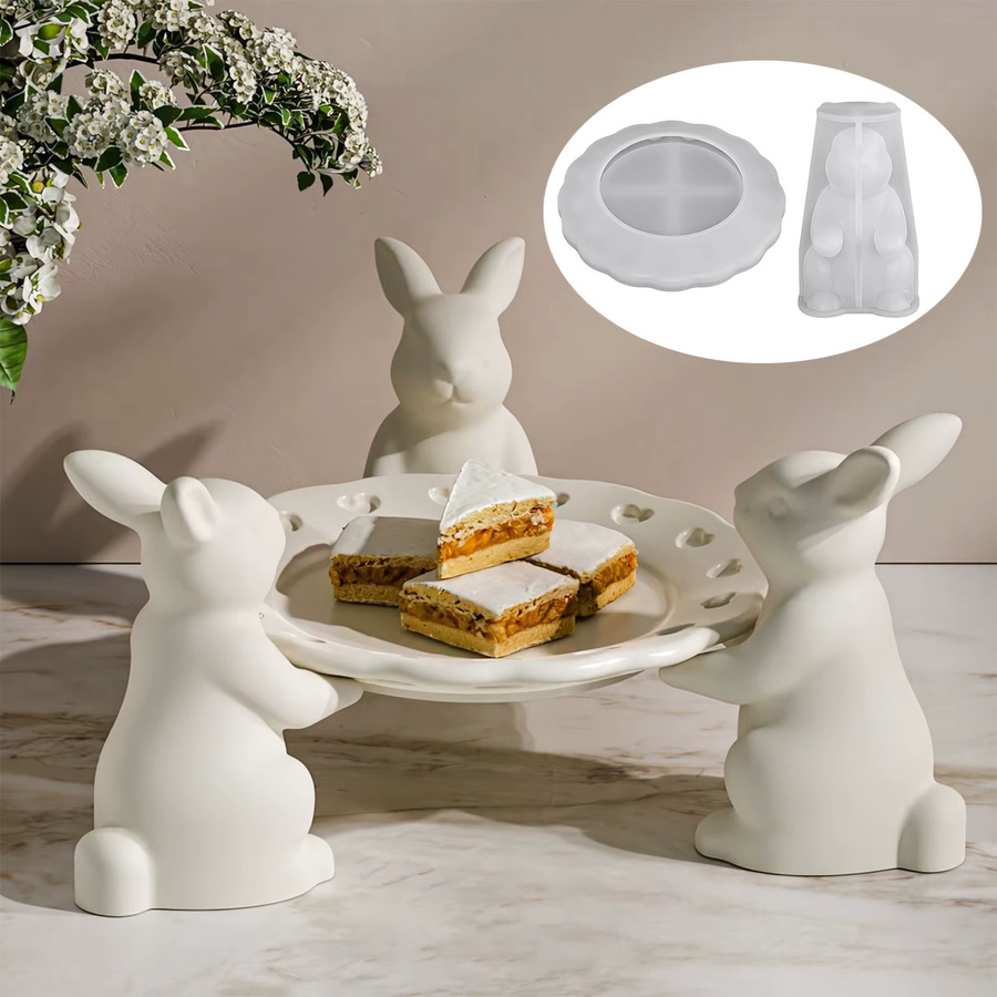 Alloet Silikonform Hase 3D für Kerzen und Harzhandwerk in Wellen-Spiralform - Bild 2