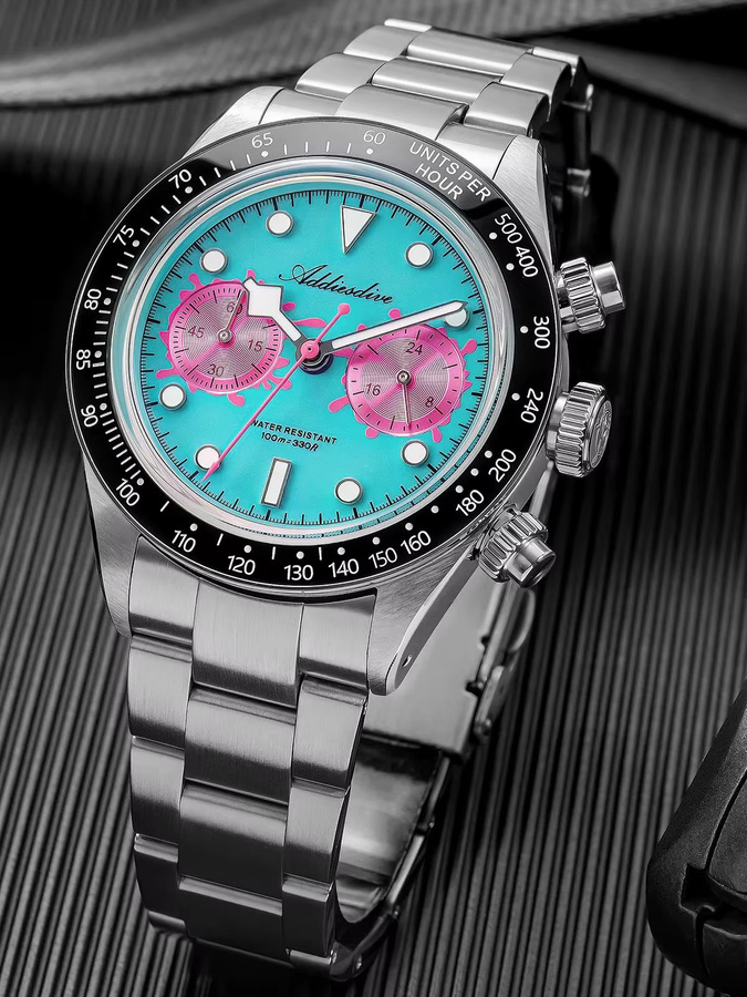 Addiesdive Chronograph, Quarz, Keramik-Lünette, Edelstahl, Herren - Bild 6