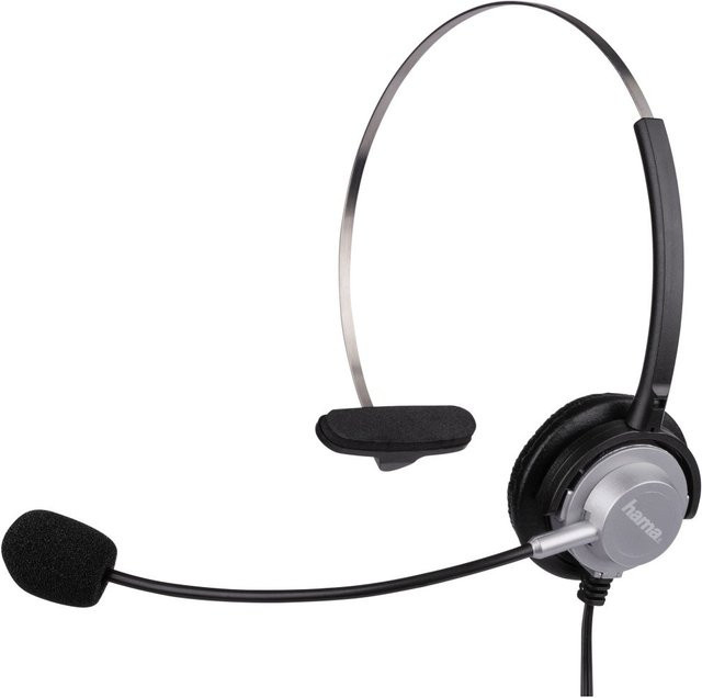 Hama Headset für schnurlose Telefone mit 3,5-mm-Klinke in Schwarz und Silber - Bild 1