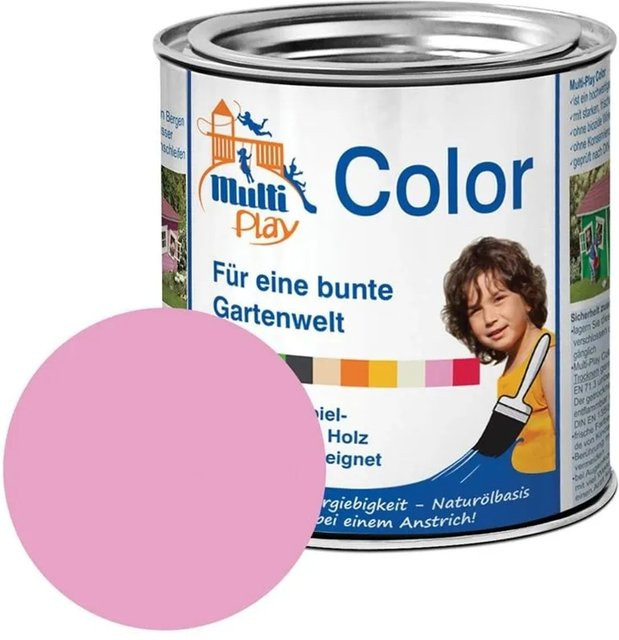 PROFI Multi-Play Color Holzfarbe Rosa, wetterfest, halbtransparent, satin-matt, 0,375 l - Bild 1