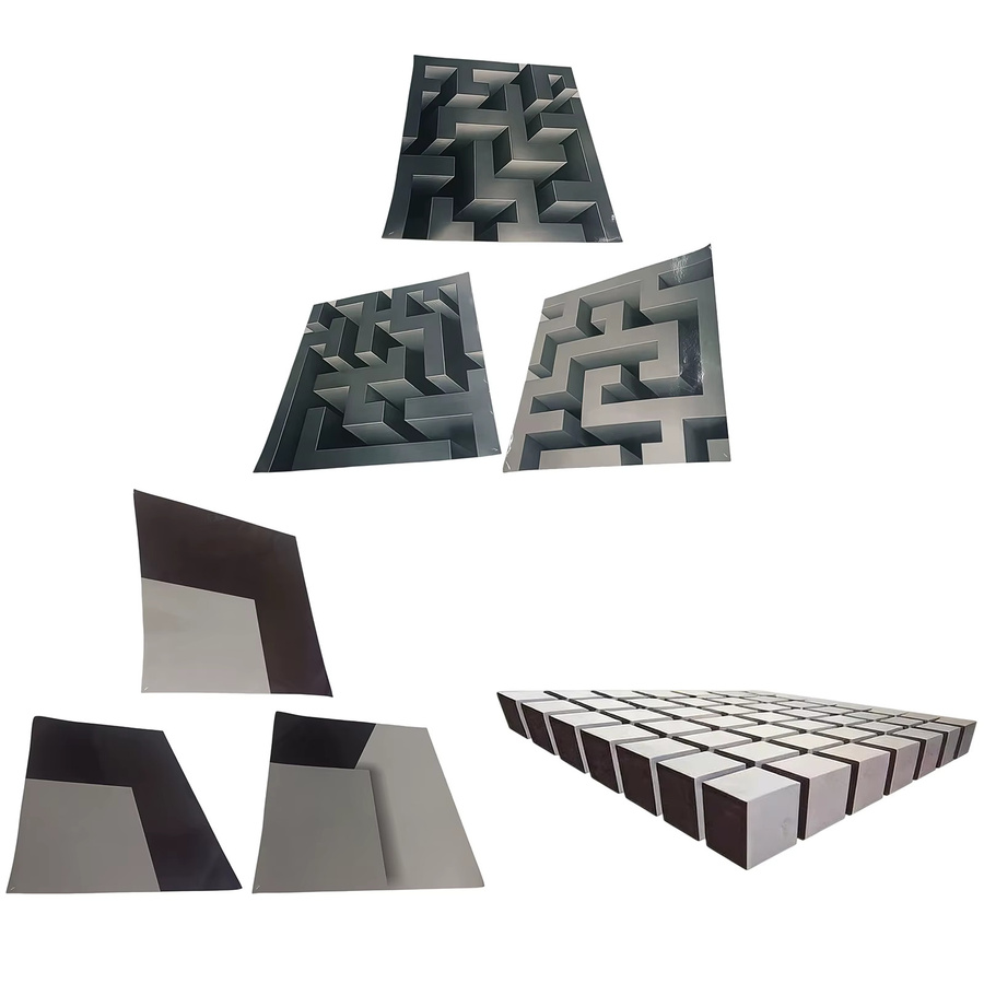 APWIKOGER Wandkunst Optische Täuschung Abstrakte Unmögliche Ecken Aufkleber Grau B/H: 30 x 30 cm - Bild 4