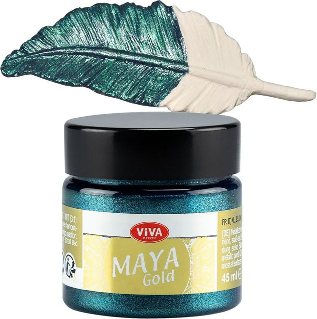 Viva Decor Maya Gold Effektfarbe Petrol in Satin-Gloss, 45 ml - Bild 1